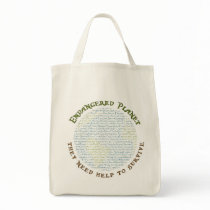 Endangered Planet Typography Canvas Bag