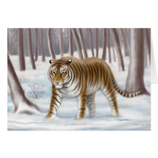 Endangered Siberian Tiger Card