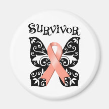 Endometrial Cancer Butterfly Survivor Magnet