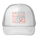 Endometrial Cancer Hope Faith Motto hats