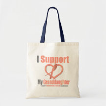 Endometrial Cancer I Support My Granddaughter Canvas Bags