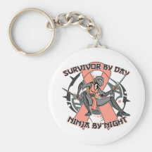 Endometrial Cancer Survivor By Day Ninja By Night Keychains