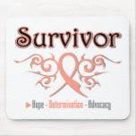 Endometrial Cancer Survivor Tribal Ribbon mousepads