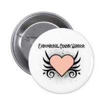 Endometrial Cancer Warrior Heart Buttons