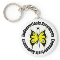 Endometriosis Awareness Butterfly Ribbon Key Chains
