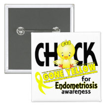 Endometriosis Chick Gone Yellow 2 Pinback Button