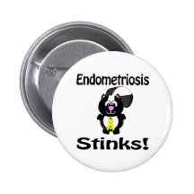 Endometriosis Stinks Skunk Awareness Design Pinback Buttons