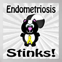 Endometriosis Stinks Skunk Awareness Design Print