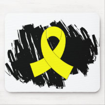 Endometriosis Yellow Ribbon With Scribble Mouse Pads