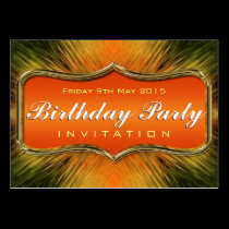 Energizing Orange  Art Mini Birthday Invitations business cards