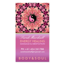 Energy Healing Holistic Peach Pink Business Card