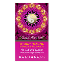 Energy Healing Holistic Pink Gold Business Card