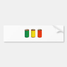 energy management concept - green, red and yellow bumper sticker