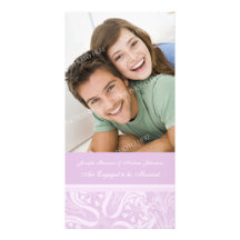 Engagement Announcement Photo Card Lavender Floral