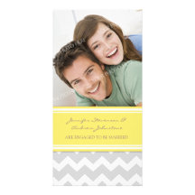 Engagement Announcement Photo Card Lemon Chevron