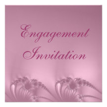 Engagement Invitation Pink Embroidered