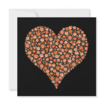 Engagement Pair of Rose Hearts Black & Orange