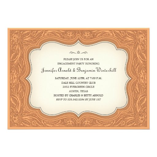 Engagement Party Ranch Light Brown Invitations