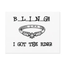Engagement Ring Bling Postcards