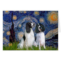 Engilsh Springer Pair - Starry Night Greeting Card