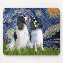 Engilsh Springer Pair - Starry Night Mouse Pads