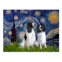 Engilsh Springer Pair - Starry Night Postcards