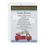 Engine 27 Firetruck Baby Shower Invitation