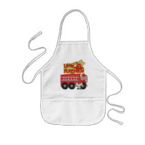 Engine Little Fireman African American Tshirts Apron