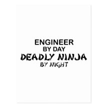 Engineer Deadly Ninja by Night Post Card