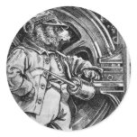 Engineer Eddy - Letter E - Vintage Teddy Bear Round Sticker