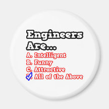 Engineer Quiz...Joke Fridge Magnet
