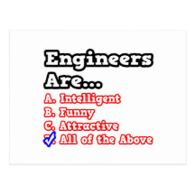 Engineer Quiz...Joke Post Card