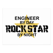 Engineer Rock Star by Night Postcards