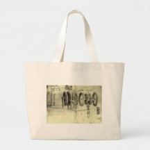 Engineering Sketch of a Wheel by Leonardo da Vinci Canvas Bag