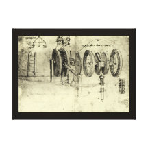 Engineering Sketch of a Wheel by Leonardo da Vinci Gallery Wrap Canvas
