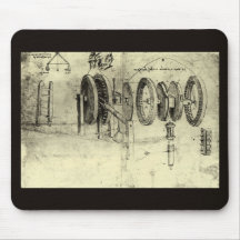 Engineering Sketch of a Wheel by Leonardo da Vinci Mousepads