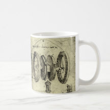 Engineering Sketch of a Wheel by Leonardo da Vinci Mugs