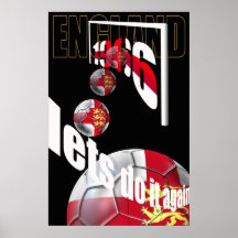 England 1966 Brazil 2014 lets do it again soccer Poster