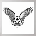 England black and white Soccer wings gifts posters