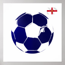 England blue soccer ball England flag gifts Posters