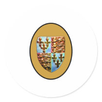 England Canterbury Church Crest Gold bg The MUSEUM Round Stickers