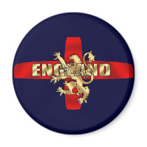 England flag Gold logo lion fun artwork gifts Refrigerator Magnets