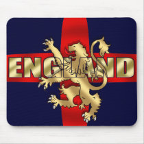 England flag Gold logo lion fun artwork gifts Mouse Pads