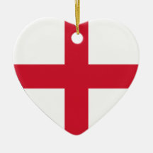 England Flag Heart Christmas Ornaments