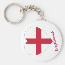 England Flag Heart Key Chain
