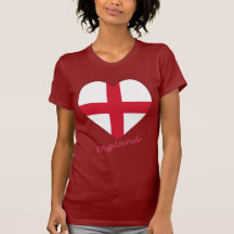 England Flag Heart Tshirt