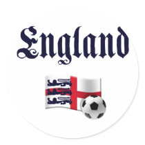 England Gothic Soccer T-shirts and gifts Round Stickers