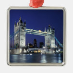 England, London, Tower Bridge 3 Christmas Tree Ornaments