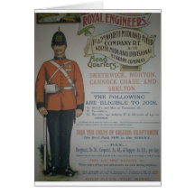 England Royal Engineers recruitment poster 1890 Greeting Cards
