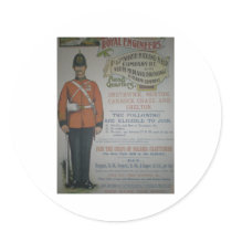 England Royal Engineers recruitment poster 1890 Round Stickers